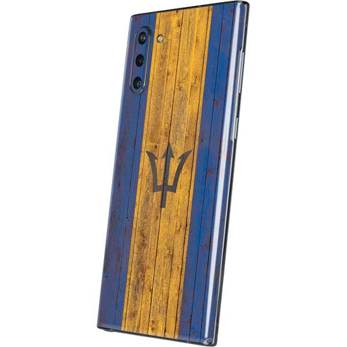 Barbados Flag Dark Wood Galaxy Note 10 Skin